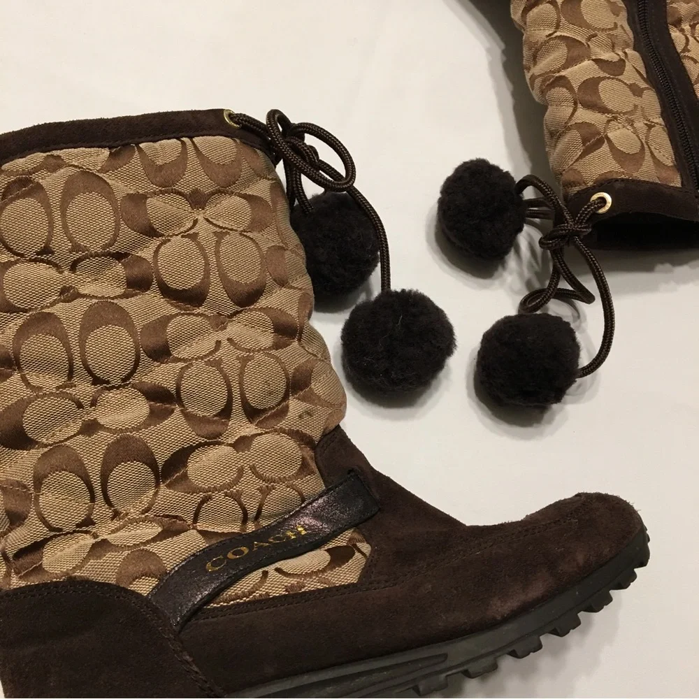 Coach Brown Juniper Boots Size 8.5B - Picture 2 of 16